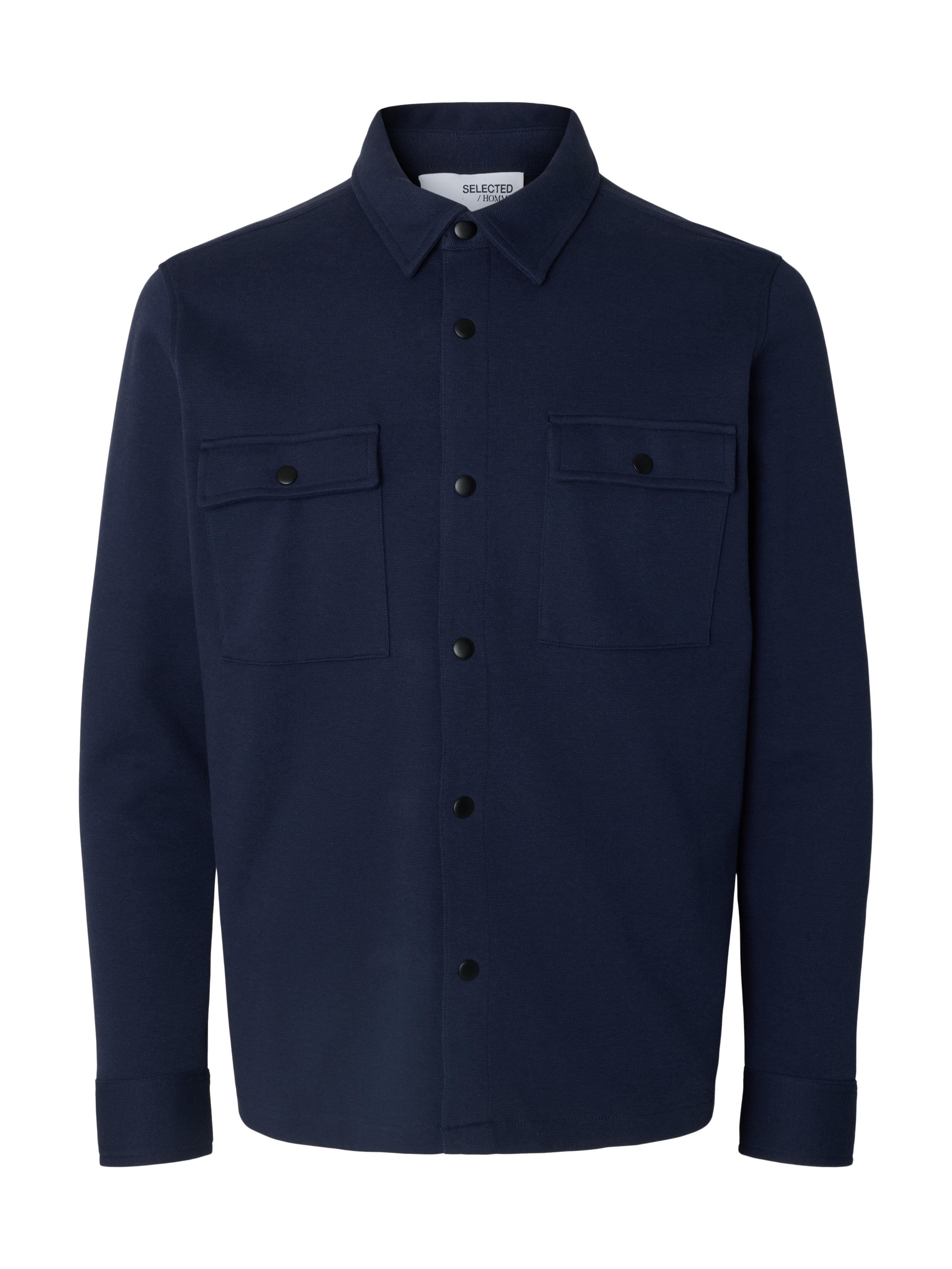 Selected Herren Hemdjacke in Marine Größe S aus Baumwollmischgewebe für den Übergang - Bild 5