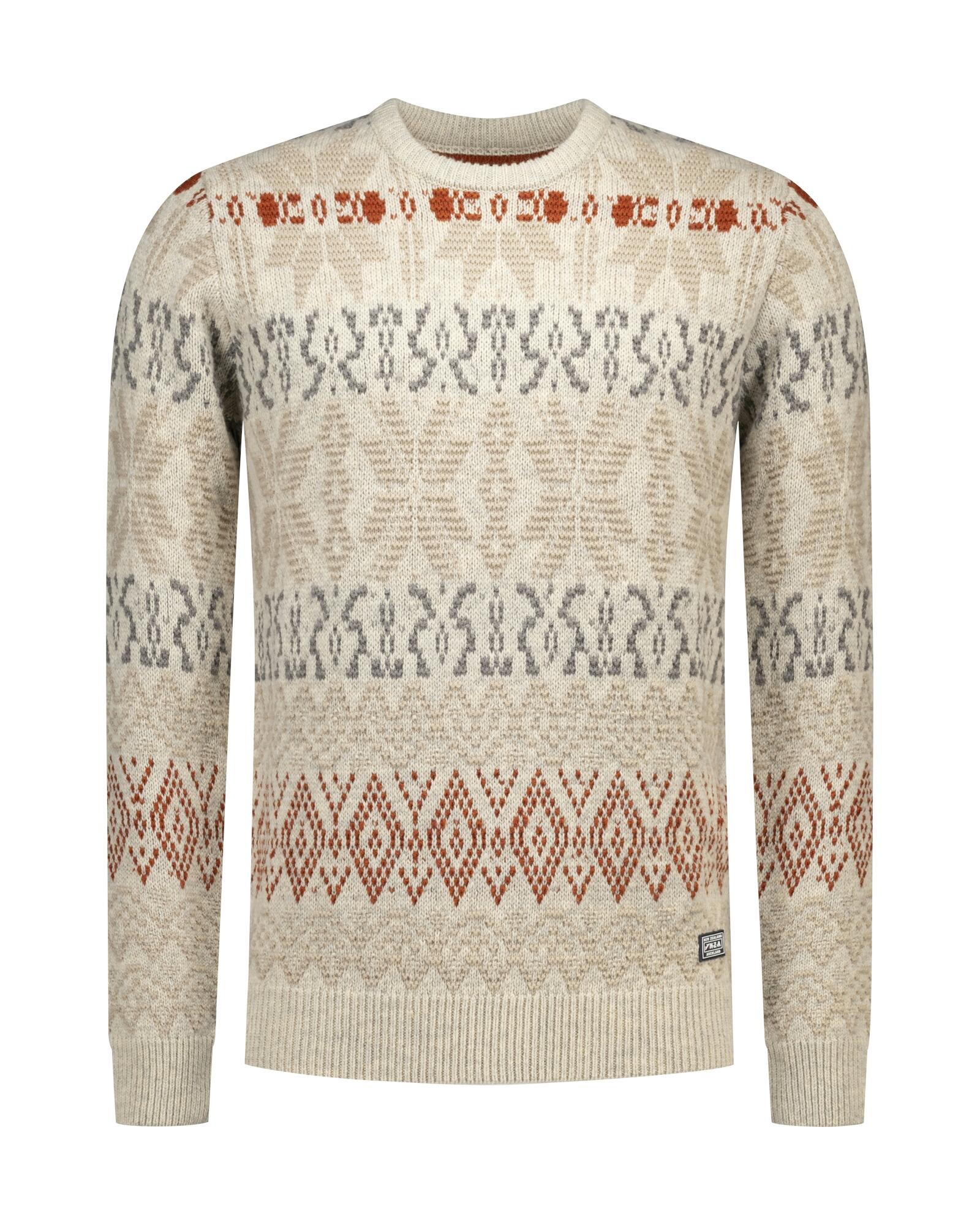 Nza New Zealand Auckland Beige Strickpullover Mit Allover-Print M - Bild 2