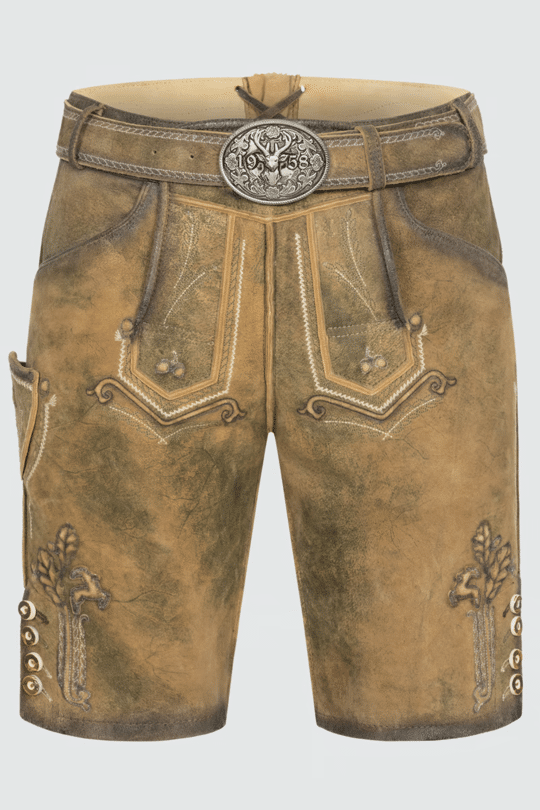Herren Lederhose MILO mit Gürtel - Krüger Buam - 099635-000-0007