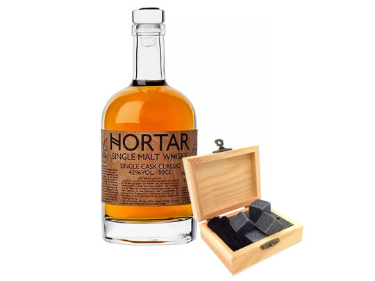 Set: Hortar Single Malt Whisky Single Cask Classic mit Whiskysteinen