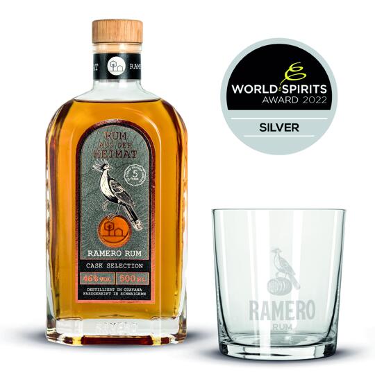 RAMERO Rum Cask Selection 500ml inkl. GRATIS RAMERO Glas - World Spirit Awards Silber 2022