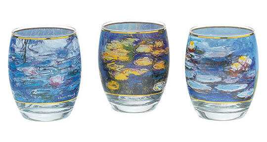 Claude Monet: 3 Teelichtgläser mit Künstlermotiven im Set