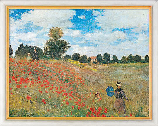 Claude Monet: Bild "Les coquelicots à Argenteuil (Das Mohnfeld bei Argenteuil)" (1873), gerahmt