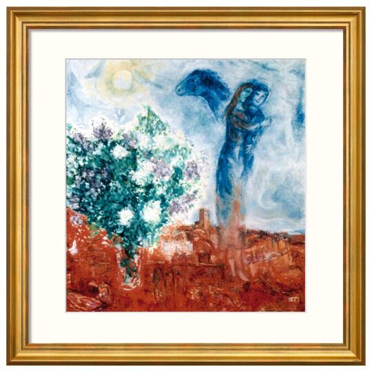 Marc Chagall: Bild 'Die Liebenden über St. Paul' (1970-71), gerahmt