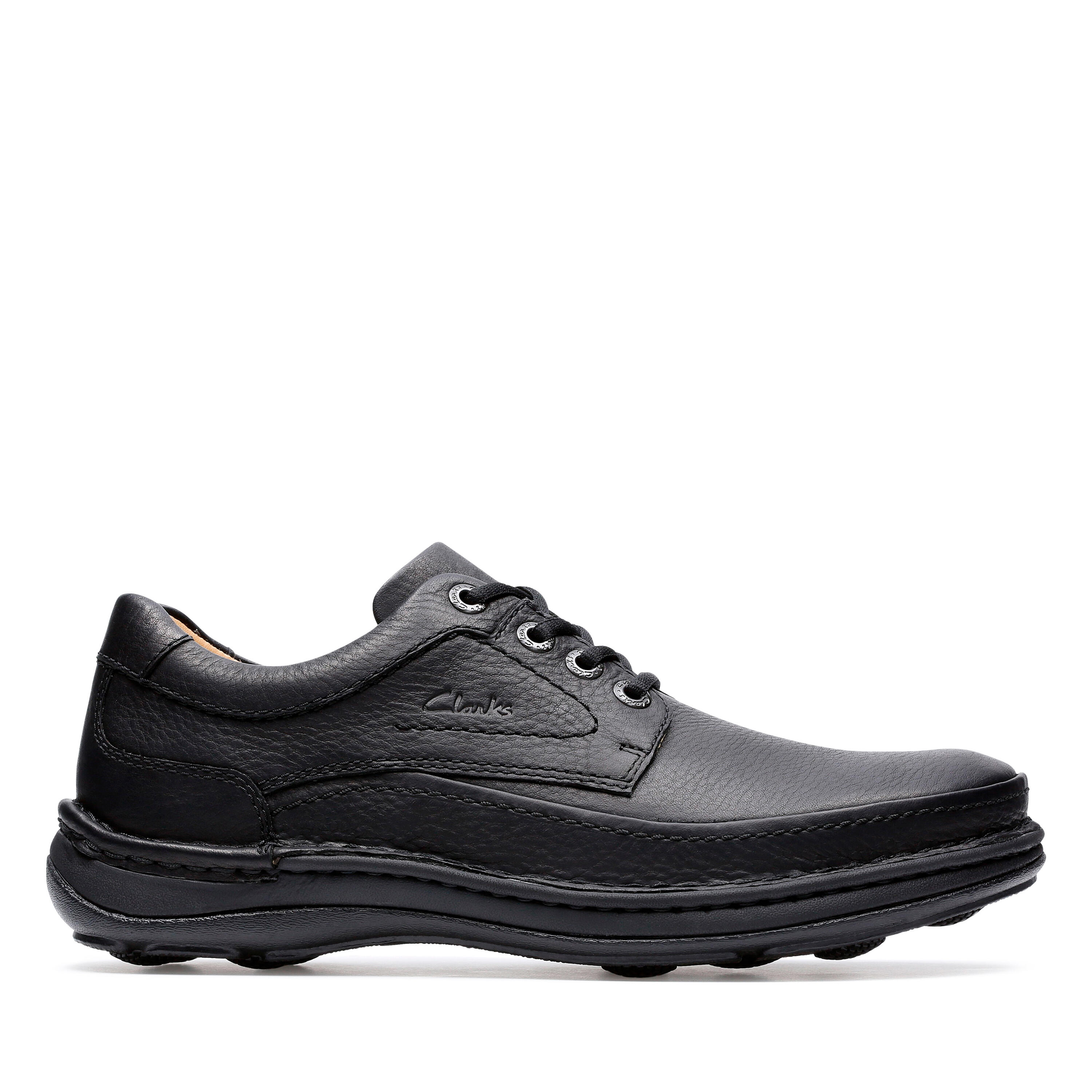 Clarks Herrenschuhe Sportliche Schnürer BLACK LEATHER BLACK LEATHER - Gr. - 8.5 UK
