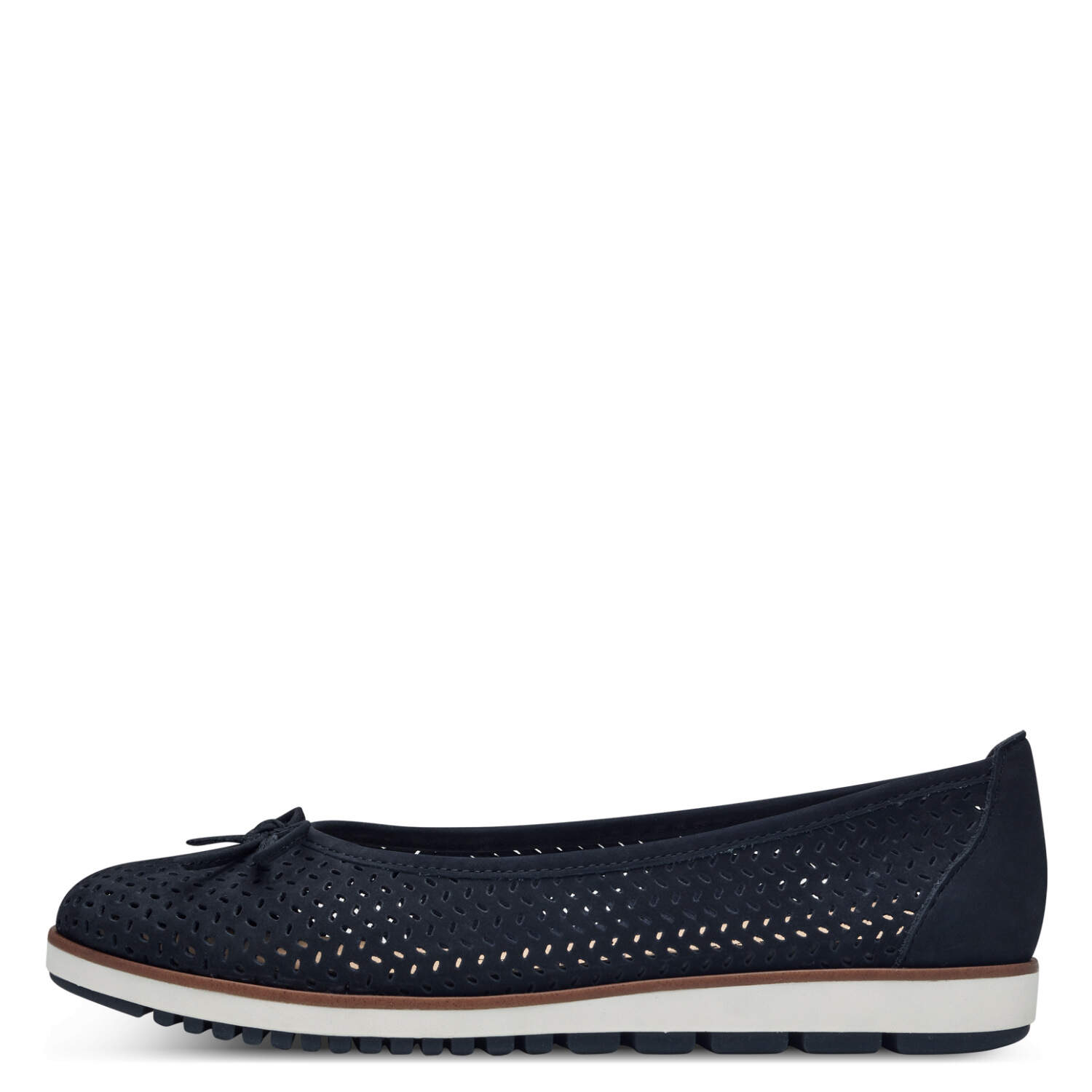 CAPRICE Damen Ballerina In G-Weite – Leder, Memory Foam, 18 Mm Absatz