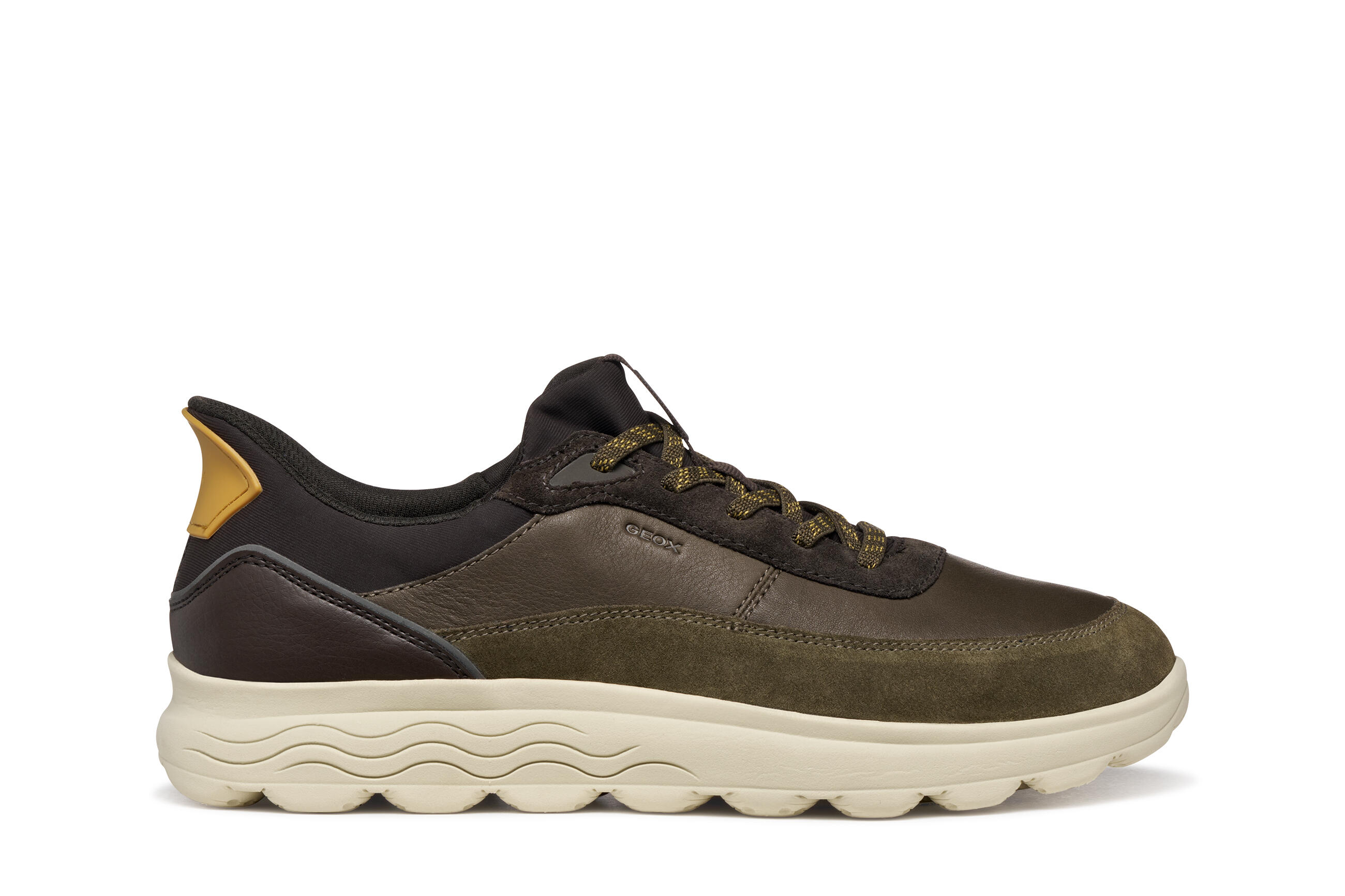 Geox Herrenschuhe Sportliche Schnürer Military/Coffee Coffee - Gr. - 45 - Bild 2