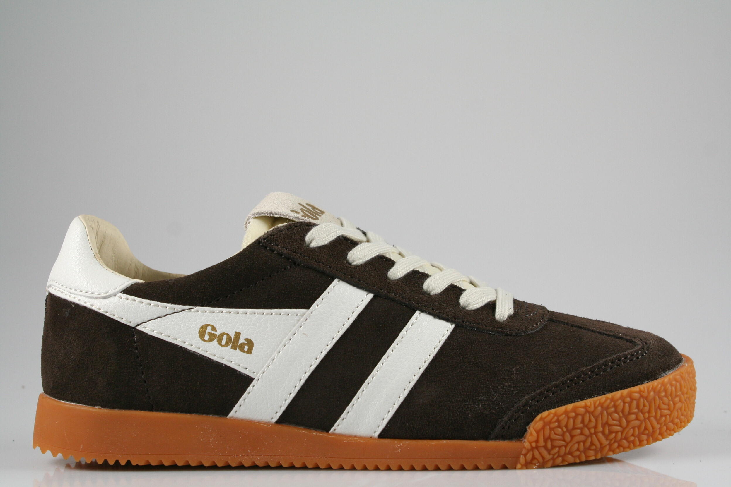 Gola Damen Braun Clb538fa Elan Sneaker | Mocha/White Velourleder Glattleder Mix - Bild 4