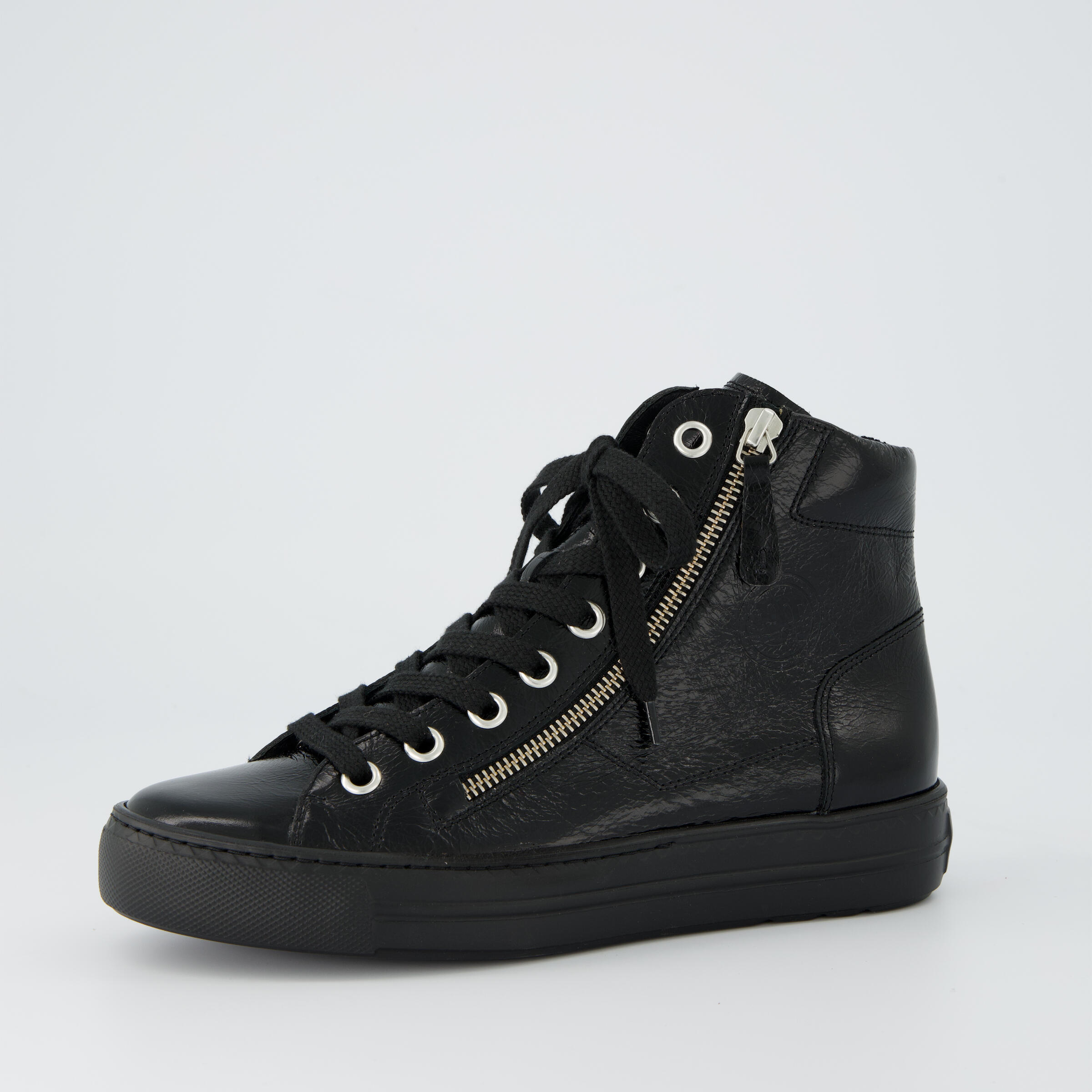 Paul Green Damen Schwarz High Sneaker - Gr. 42 - Leder Und Textil - Bild 3
