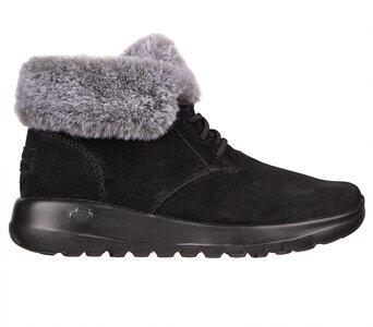 Black suede skechers on sale