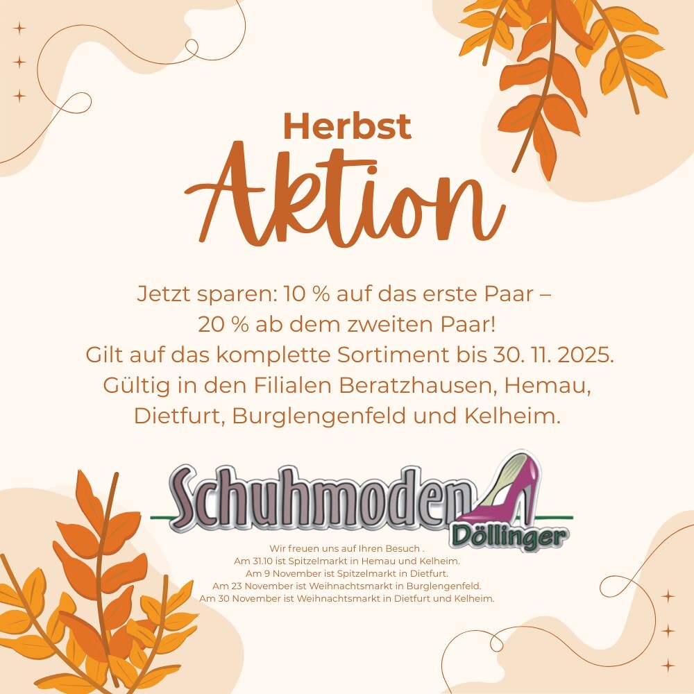 Herbstaktion bei Schuhmoden Döllinger