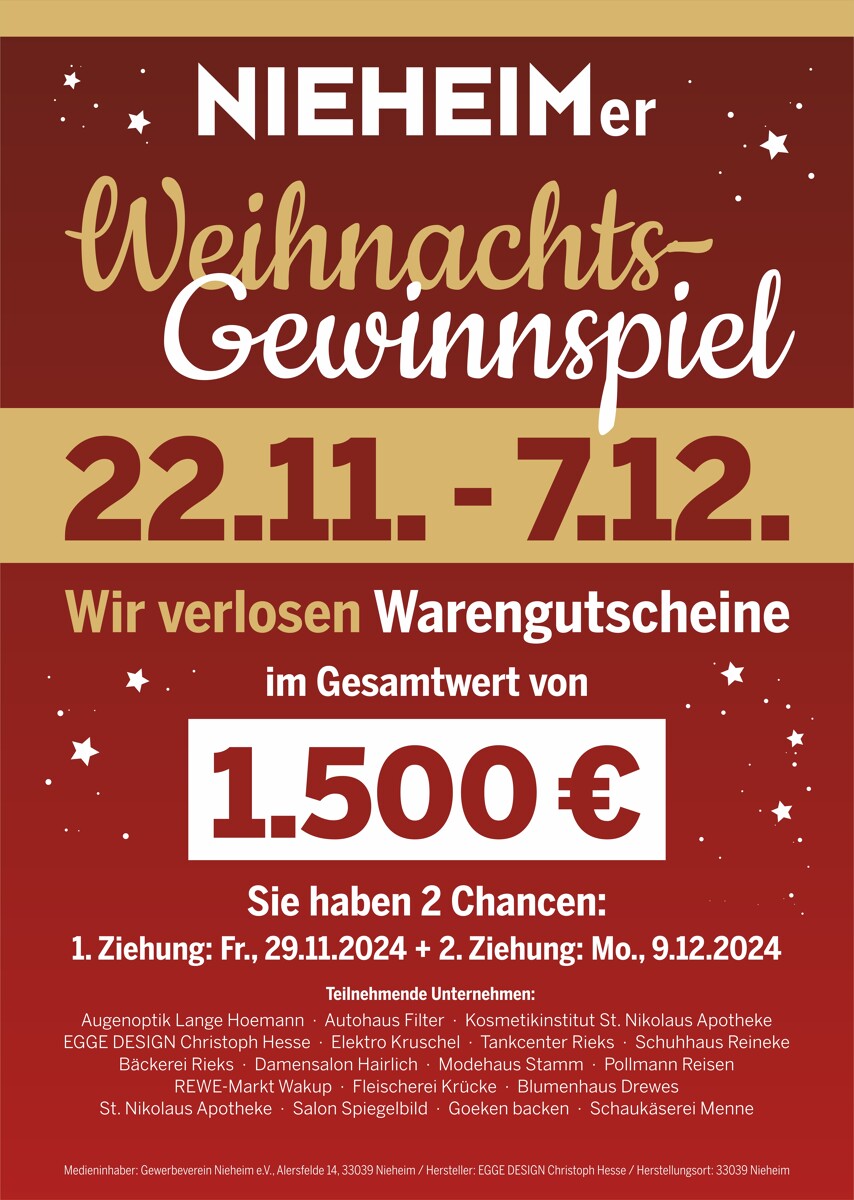 Nieheimer Weihnachtsgewinnspiel
