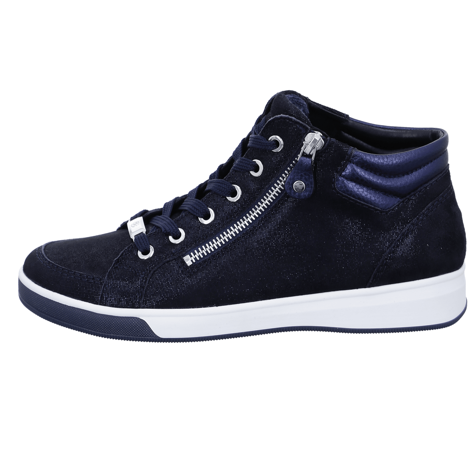 ARA Damen ROM Schnürschuhe | Bequeme Sneaker Aus Glattleder | Weiß Mit Streifensenkeln