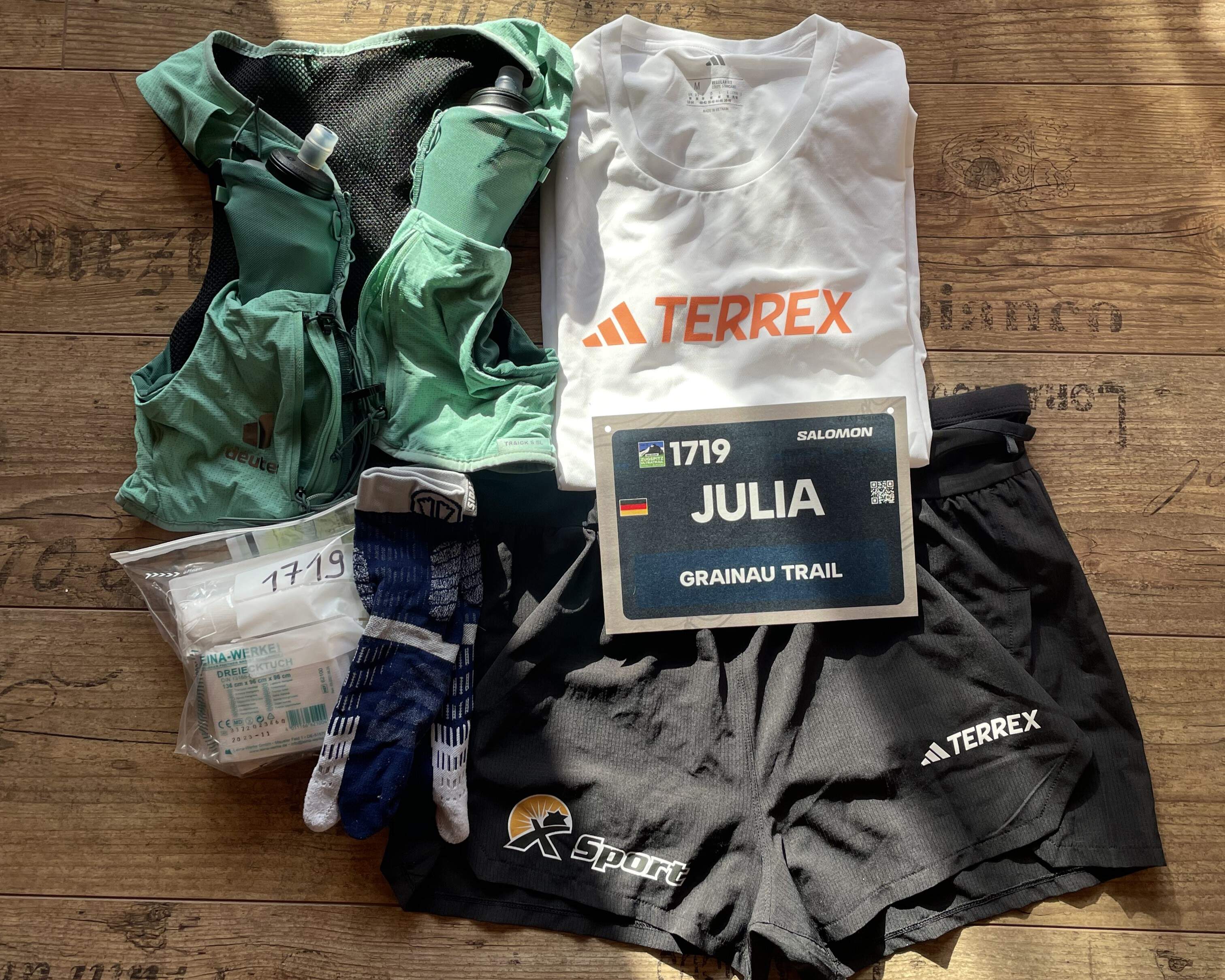 Flatlay Outfit und Ausrüstung