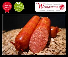 Nahrungsmittel, Getränke & Tabak Fleisch, Fisch & Eier Frühstück Rohwurst Schweinefleisch Gefüllte Körbe Fleischerei Weingarten